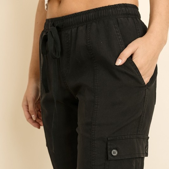 Mineral Wash Black Jogger Pants - Picture 3 of 5